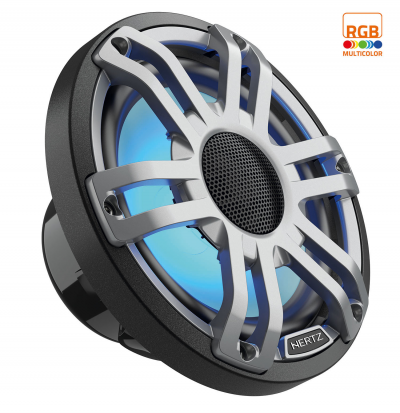 6.5" Hertz 4 Ohm Marine Coaxial Speaker with RGB LED Lighting - HMX 6.5 S-LD-G