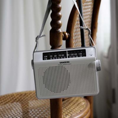Sangean AM / FM Retro Strap Analog Radio - 14‐PRD6WH