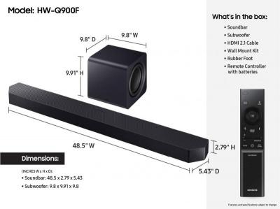 Samsung Q-series Soundbar 7.1.2 ch Subwoofer (2025) - HW-Q900F/ZC