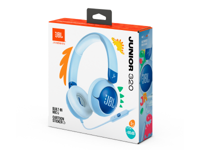 JBL Junior 320 Wired On-Ear Headphones in Blue - JBLJR320BLUAM