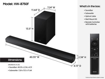 Samsung B-series Soundbar 5.1 Channel Subwoofer (2025) - HW-B750F/ZC