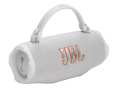 JBL Charge 6 Portable Speaker with AI Sound Boost in White - JBLCHARGE6WHTAM