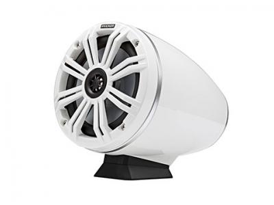 Kicker 6.5-Inch Coaxial Tower System With White Grill on White Can - 46KMFC65W