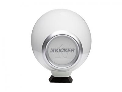 Kicker 6.5-Inch Coaxial Tower System With White Grill on White Can - 46KMFC65W