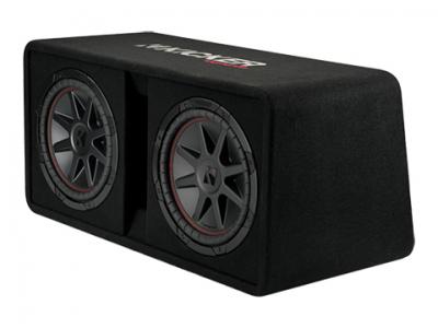 12" Kicker CompVR Series 2-ohm Dual Subwoofer Vented Enclosure - 48DCVR122