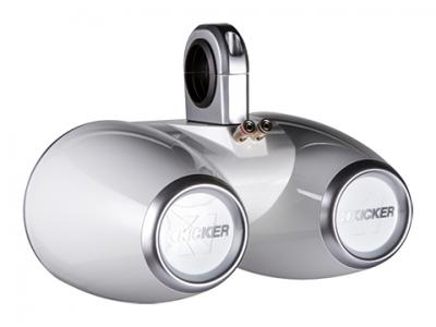 Kicker Dual 6.5 Inch Empty Tower Enclosure Pair for Marine Speakers - 12KMTEDW